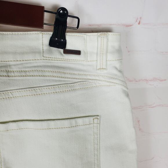 NEW PRANA Buxton Jeans White Boyfriend Jeans Button Fly Sz 12/31 Organic Cotton - Picture 8 of 14